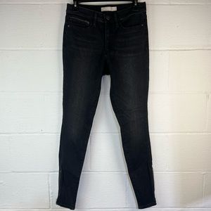 Athleta Scultek Black Ankle Zip Skinny Jeans, 6